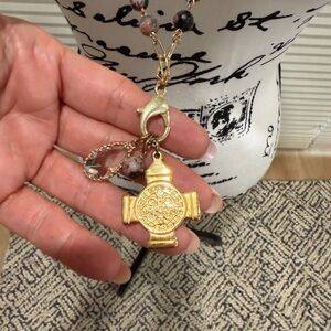 Beaded Necklace with Gold Accents